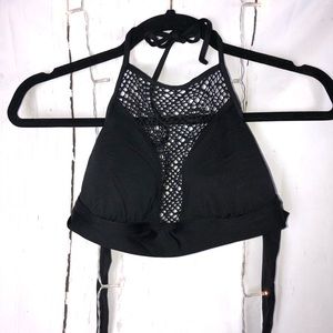Black Cut Out Swim Top